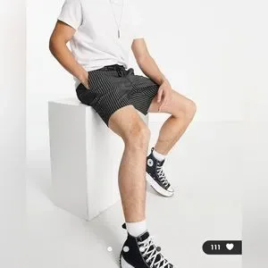 Topman Shorts Topman Skinny Striped Shorts In Black And White